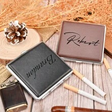 Personalized Cigarette Case - Custom Engraved Leather Cigarette Box, Metal Cigarette Holder For Men And Women, Unique Groomsmen Gifts, Anniversary Gift Ideas, Stylish Gifts For Smokers, Elegant Smoking Accessories, Customizable Tobacco Cases