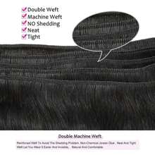 Bộ tóc người xoăn sâu 14 inch 12A tóc người Brazil loại 100% tóc dệt nguyên chất Bộ tóc người cho phụ nữ (14'' 14'' 14'' 14'') - Tự nhiên & Đen - Xem 7