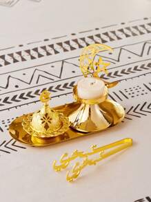 1pc/Set Rama Iron Candlestick, Metal Decoration, Luxury Candlestick, Home Decoration, Suitable For Rama Party Festival Decoration, Living Room, Centerpiece, Romantic Dinner,Star, Moon, Lantern