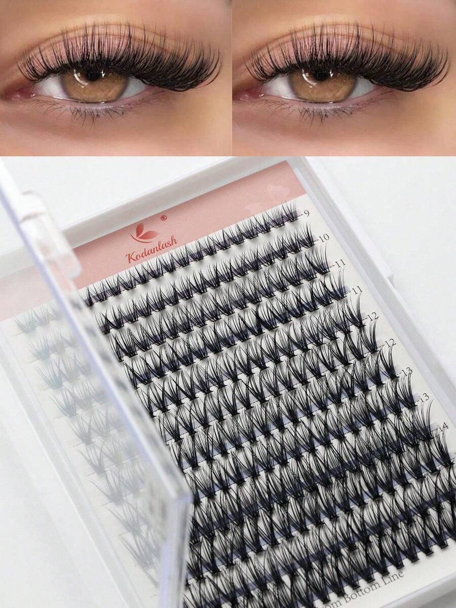 240 chiếc 30D 9-16mm D Curl Cluster Mi giả Mi riêng lẻ Mi nối mi Cụm Mi mềm mại và tự nhiên Mi nối mi riêng lẻ DIY Cụm mi, Cụm mi, Lông mi riêng lẻ, Lông mi, Mi giả - Màu be - Xem 1