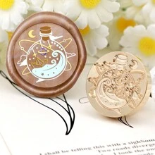 CYFUN DESIGN 1 Con dấu sáp họa tiết Cảm ơn/Chúc mừng sinh nhật/Hoa/Động vật/Cây cối KHÔNG CÓ Tay cầm bằng gỗ, DIY dùng để làm sổ lưu niệm, Con dấu sáp bằng đồng thau dùng để trang trí phong bì thiệp mời đám cưới và gói quà tặng - Vàng - Xem 43