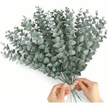 12pcs Artificial Eucalyptus Leaves Branches, Suitable For Wedding Decoration, Mother's Day, Home Decor - Green - View 8
