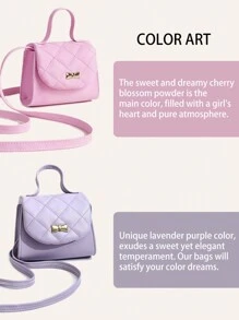 1pc S Cute Bow Decor Shoulder Crossbody Bag, Mini Bag For Outfit Matching