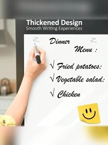 1 卷可重复使用的白板贴纸，静电可擦拭和可移除书写壁纸，适用于家庭、学校、酒吧、办公室、餐厅、咖啡厅 - 白色 - 查看 6