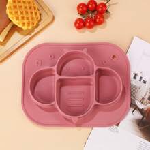 1 Set de mantelito, cuchara y tenedor para bebé, adecuado para niños pequeños, plato de bebé de silicona con succión, plato infantil
