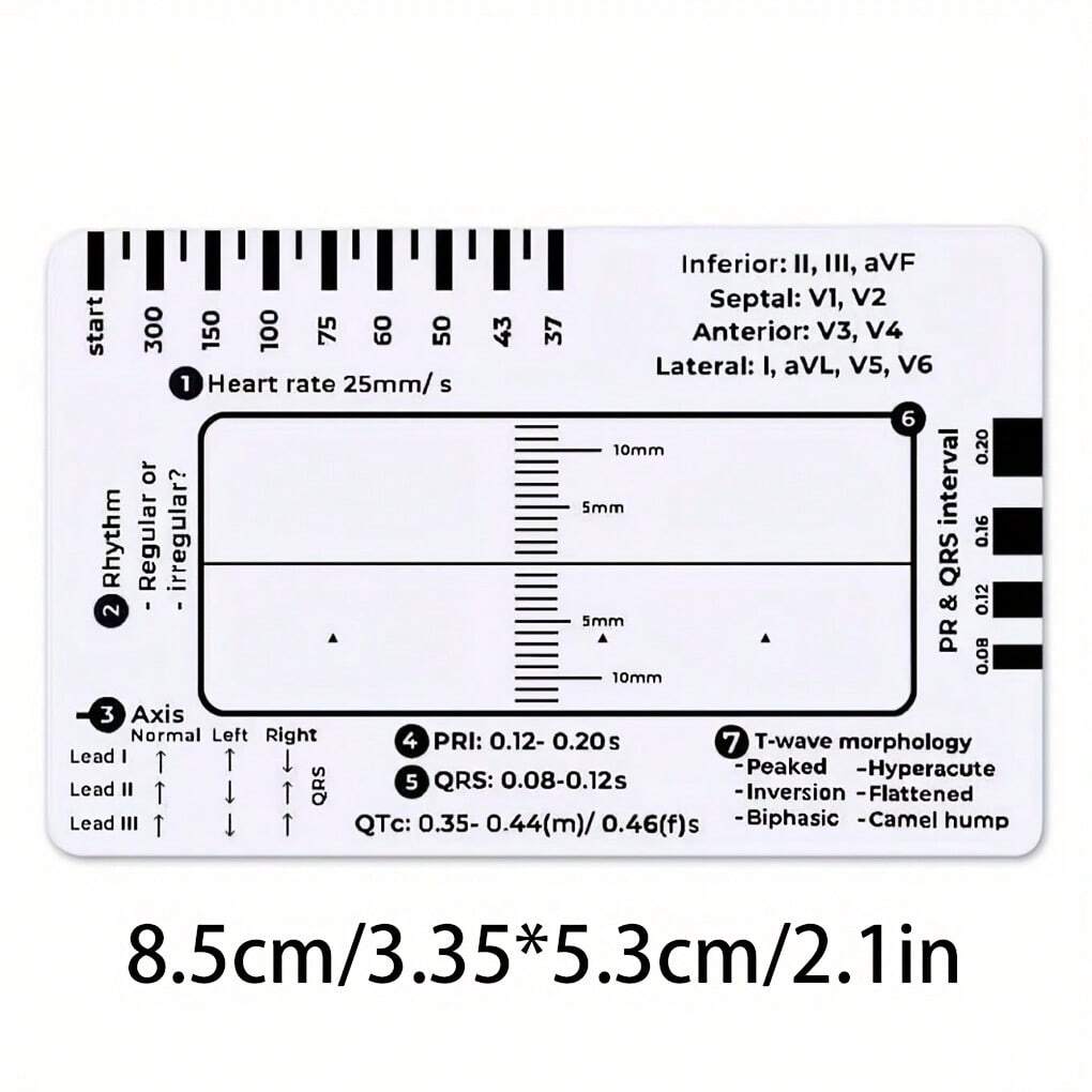 Acrylic Medical Ruler, 7-Step Diagnostic Guide, Waveform Measurement ...