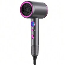 带扩散器的吹风机，专业离子吹风机，强力快速干燥低噪音吹风机，带 2 个集中喷嘴 1 个扩散器附件，适用于家庭沙龙旅行，黑色 - 美規A型插(110-127V) - 查看 11