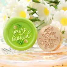 CYFUN DESIGN 1 PC Happy Birthday/With Love/Thank You Words Pattern Wax Seal Stamp Head NO Handle Detachable Sealing Stamp Stamp Head For Letter Invitation Card Wedding Gift Package Holidays,Back To School,School Supplies