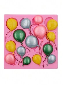 1pc Multi-Color Liquid Silicone Material Balloon Cake & Dessert Decorative Mold, Silicone Chocolate Mold, Fondant DIY Baking Tool - Pink - View 3