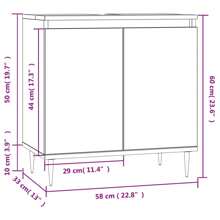 Élégant cabinet de salle de bain en bois d'ingénierie gris de 50 cm, solution de rangement pour espaces modernes. Décoration de salle de bain de la maison, organisateur de maquillage d'été, retour à l'école