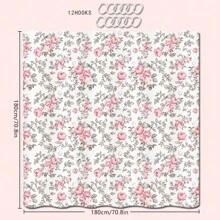 1/4 Pcs Vintage Pink Rose Valentine's Day Themed Bathroom Sets: Shower Curtain, Bath Mat, U-Shaped Toilet Lid Cover, Waterproof Bathroom Decor, Modern Style Bathroom Divider Curtain, No Drilling Required, Machine Washable Polyester,Women Valentine Gift Birthday Boyfriend Girlfriend Fall Decor Bathroom Accessories Back To School