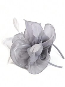 1pc Fascinators Hat Tea Party Headwear Ribbons Feathers On A Headband And A Clip For Girls And Women Halloween