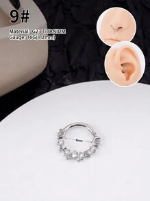 1 件 垃圾朋克钛合金鹿角心形鼻环防过敏段无缝鼻中隔首饰皇冠蝴蝶结蛋白石鼻环圈三重三角形耳蜗耳环泪珠鼻中隔响片环 8 毫米鼻环圈马蹄鼻中隔首饰铰链响片环耳蜗耳环适用于鼻中隔、耳轮、耳屏、耳蜗、耳蜗、软骨耳环适合女士女孩圣诞礼物圣诞穿孔身体首饰适合派对约会日常佩戴 - 彩色 - 查看 5