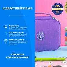 Pencil Case Box Organizer Large Capacity School Bag Multifunctional Makeup Pen Bag With Strap Male Female 100 Pens Creative Colorful - 藍色 - 查看 2