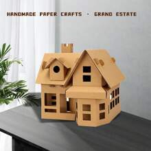 1 Set Manualidad de casa de papel hecha a mano para niños, rompecabezas de cartón para ensamblar, juguetes educativos para dibujar, materiales para hacer artesanías adecuados para la primera infancia, clase de arte y manualidades escolares - Multicolor - Ver 10