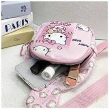 Sanrio 1pc Hello Kitty Cartoon Cute Chest Bag, A Lightweight And Stylish Travel Crossbody Backpack For Boys And Girls, Suitable For Shoulder/Crossbody/Chest Back Use, Suitable For Daily Travel And Storage,Boho Vibes