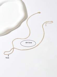 1 pieza Pulsera con anillo de cadena fina minimalista y de moda, joyería de novia de moda para mujer