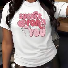 Valentine's Day Shirt  Print T-Shirt Men's Women's Crew Neck Cotton Short Sleeve Sports Tee
