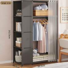 1pc Reinforced Simple Wardrobe Organizer Storage, Dust-Proof Rented House Cabinet With Shelves, Modern Minimal - Multicolor - View 14