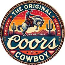 1pc Vintage Coors Cowboy Metal Wall Art Sign , Retro Americana Style Decor For Bedroom, Kitchen, Dining, Bar - Unique, Easy To Hang, Home And Office Decoration Or Gift - Multicolor - View 1