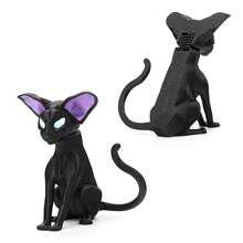 3D Printed Spring Black Cat, With Spring On The Back Of The Head, Head Can Swing Left And Right, Realistic Animal Model, Can Stand Or Lie Down, Action Figure Animal Toy - Multicolor - View 10