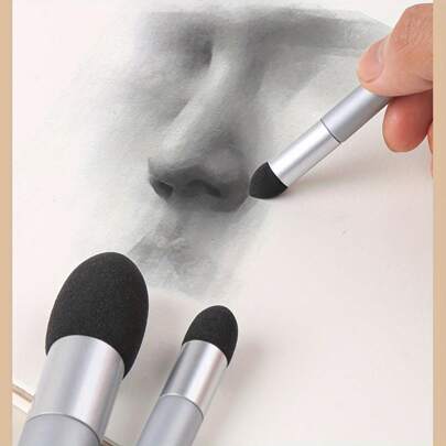 3 Stücke Künstler Blending Schwämme, waschbare Skizzen Reibeschwämme, wiederverwendbare Zeichenwerkzeuge für Künstler, Profis und Studenten zum Skizzieren, Zeichnen, Korrigieren, Aufhellen und Hervorheben, Schulanfang, Schulmaterial