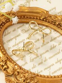 1 Pair Bow Stud Earrings, Suitable For Daily Wear And Parties