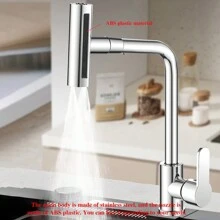 4 Modes Waterfall Sink Kitchen Faucet Stainless Steel Hot And Cold Water Faucet Bathroom Multi-Function Faucet 360° Rotating Ceramic Valve Countertop Mounting Suitable For Bathroom/Kitchen/RV Faucet Bathroom Accessories Bathroom Tools - Multicolor - View 11