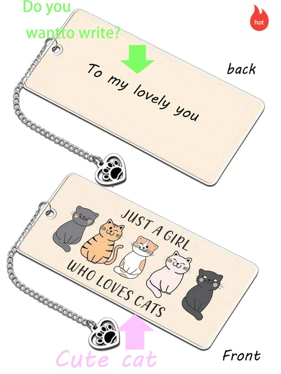 Cat Bookmark, Zinc Alloy Kitten Pet Book Marker For Women Cute Bookmark For Read 68c9ed33b94eb8cab60fedce - View #4