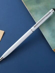 Customized Text/Logo Stainless Steel Pen, Metal Capacitive Stylus, Round Ball Pen For Advertising, Touch Screen Pen For Tablet Back To School,Office Decor - 13.5*0.75cm - View 8