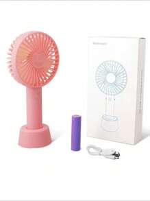 Mini Handheld Fan, Portable USB Fan For Home, Office, Bedroom, Outdoor Travel - Coral Pink - View 2