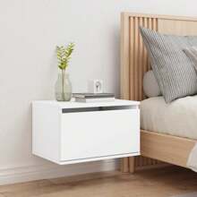 VidaXL Wall Bedside Table With LED Lights White