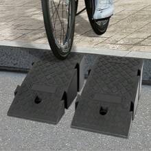 HaroldDol 2 Stück Laderampen, Autowerkstatt-Rampen, Tragbare, Rutschfeste Kunststoff-Laderampe Schwarze Kunststoff Rampe 19CM - 1 - Übersicht 1