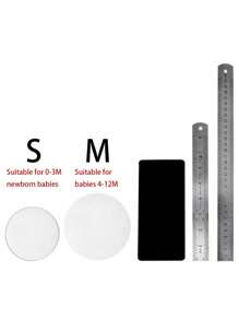 (S套装=1包印泥（25g）+1个支架+1个S号圆形模具) / (M套装=1包印泥（45g）+1个支架+1个M号圆形模具) / 套装=（S套装+M套装）/ 宝宝百日/1岁生日礼物，新生儿成长纪念，宝宝手印脚印粘土造型套装（不含丝带），S模具直径9cm，M模具直径12cm（模具形状随机） - 彩色 - 查看 9