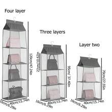 1 件透明悬挂式衣柜收纳袋，多层服装收纳袋，适用于手提包、家居、女士情人节礼物生日男朋友女朋友 - 彩色 - 查看 5