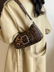 甜美酷炫豹纹时尚女士斜挎包，小众设计高端腋下包 - 彩色 - 查看 6