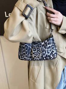 甜美酷炫豹纹时尚女士斜挎包，小众设计高端腋下包 - 彩色 - 查看 5