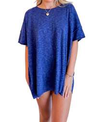 Sky To Moon Dani Crew Neck Top Blue Cassual Fashion - 藍色 - 查看 1