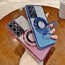 Compatible With IPhone 16e Galaxy S22/S23/S24/S25, A04/05/06/A14/A15/A16/A24/A25/A34, Redmi Note 7/8/9/10/11/12/13, Redmi 9/10/12/13C, OPPO, MOTO, Honor, HW, Realme, Reno 7 Phone Case Luxury With Stand Glitter Paper Phone Case Stand Protective Case
