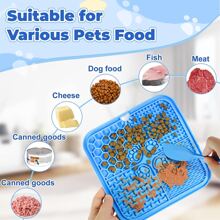 2pcs Lick Mat + Scraper For Dogs, Dog Lick Mat With Suction Cups, Dog Food Mat And Slow Feeder Cat Bowl For Dog Anxiety Relief, Dog Enrichment Toys For Dog Bathing Station
