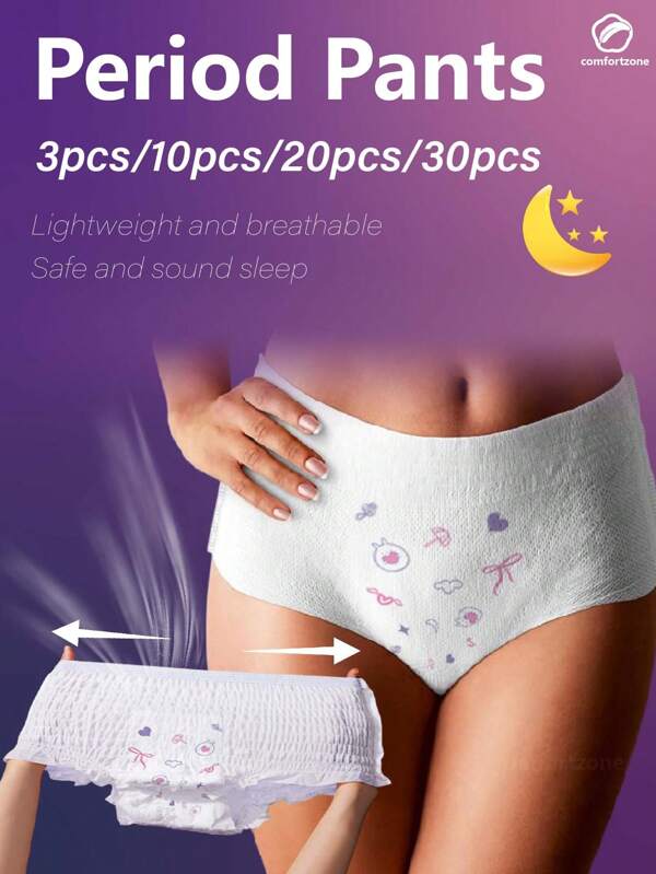 Calças menstruais, calças menstruais descartáveis, absorventes higiênicos à prova de vazamentos, calças menstruais respiráveis, adequadas para menstruação, cuidados pós-parto, etc.