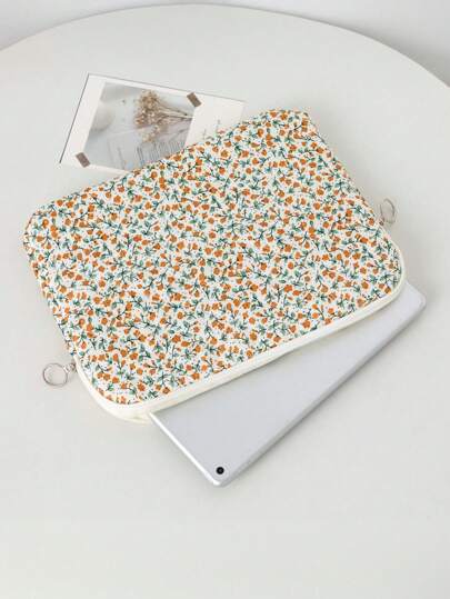 黄色花卉绗缝笔记本电脑保护套，适用于 10/11 英寸、13/14 英寸、15/15.6 英寸笔记本电脑，内置防震内袋，韩版风格，适合学生、教师，也是送给女性朋友的圣诞节和情人节礼物。