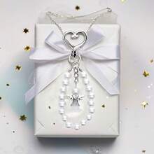 1-20 套可爱天使钥匙扣，附赠礼品袋和感谢卡，适用于洗礼、新娘送礼会、婚礼、性别揭晓派对