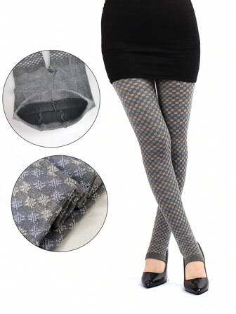 1 Pair Women's Autumn/Winter Jacquard Stirrup Tights/Leggings