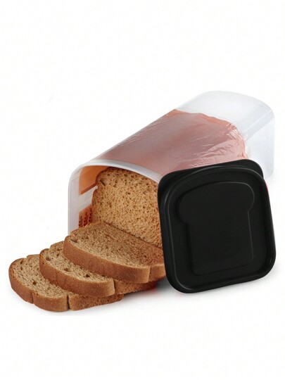 1pc Plastic Bread Box With Airtight Lid, Large Capacity Fresh Bread Storage Container For Bread, Sandwich And Cereal