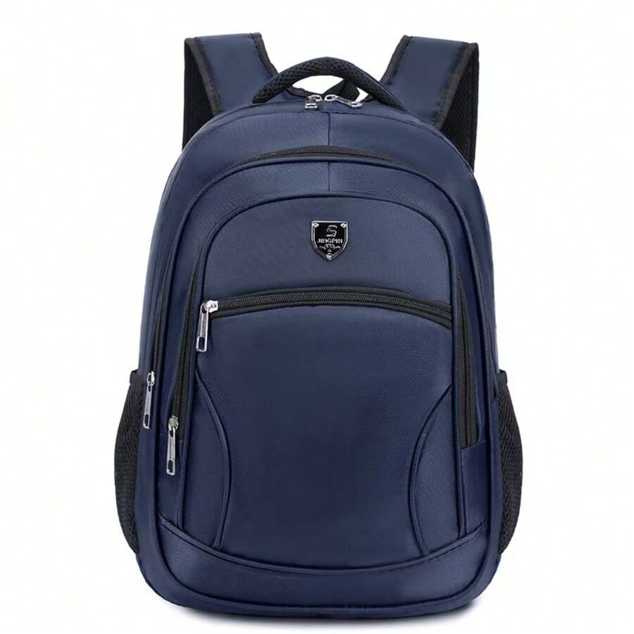 Large Capacity Men's Backpack USB Rechargeable Backpack Business Computer Bag Leisure Backpack High School Student Backpack, Anti-Theft Travel Mochila - Blue - View 1