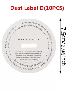 10 DIY Handmade Candle Dust Sticker Cup Label Scented Candle Dust Paper Container Use Warning Stickers
