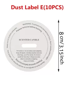 10 DIY Handmade Candle Dust Sticker Cup Label Scented Candle Dust Paper Container Use Warning Stickers