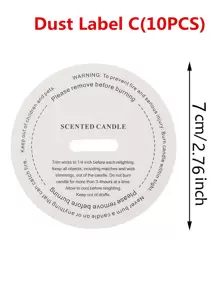 10 DIY Handmade Candle Dust Sticker Cup Label Scented Candle Dust Paper Container Use Warning Stickers