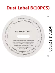 10 DIY Handmade Candle Dust Sticker Cup Label Scented Candle Dust Paper Container Use Warning Stickers